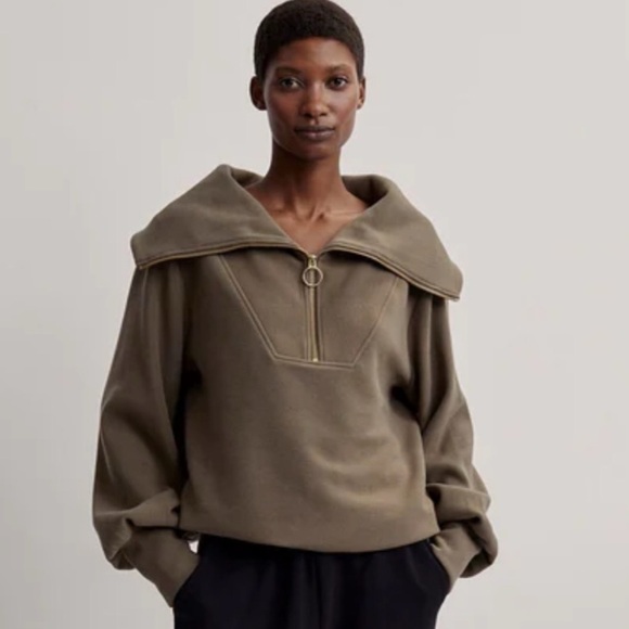 Varley Vine Half-Zip Pullover in Stone Olive Size Small - Picture 2 of 10